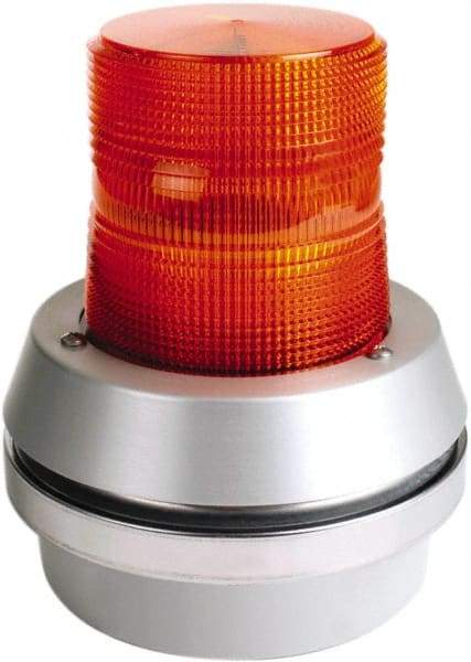 Edwards Signaling - 120 VAC, LED, Amber, Flashing Light - 65 Flashes per min, 1/2 Inch Pipe, 6 Inch Diameter, 7-3/8 Inch High, Box Mount, Pane, Pipe, Surface and Wall Mount - Benchmark Tooling