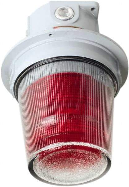 Edwards Signaling - 24 VDC, 4, 3R NEMA Rated, LED, Amber, Flashing, Steady Light - 65 Flashes per min, 3/4 Inch Pipe, 7 Inch Diameter, 10-1/8 Inch High, Ceiling Mount - Benchmark Tooling