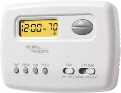 White-Rodgers - 45 to 90°F, 1 Heat, 1 Cool, Digital Programmable Thermostat - 20 to 30 Volts, Horizontal Mount, Manual Switch - Benchmark Tooling