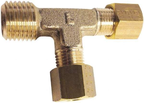 Legris - 8mm OD, Brass Male Run Tee - 232 Max Working psi, Comp x MBSPT Ends - Benchmark Tooling