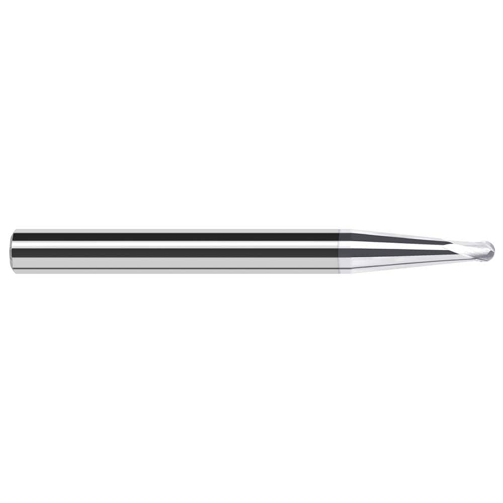 Harvey Tool - Ball End Mills; Mill Diameter (Inch): 3/32 ; Mill Diameter (Decimal Inch): 0.0930 ; Number of Flutes: 2 ; Length of Cut (Decimal Inch): 0.0740 ; Material: Solid Carbide ; Overall Length (Inch): 2-1/2 - Exact Industrial Supply