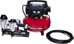 Porter-Cable - 0.80 HP, 2.6 SCFM at 90 psi Pancake Finish/Nailer Combo - 6 Gallon Tank, 10 Amp, 150 Max psi, 120V - Benchmark Tooling