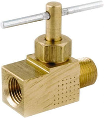 ANDERSON METALS - 1/4" Pipe, Inline Metal Seat Needle Valve - Brass Seal, MIP x FIP Ends, Lead Free Brass Valve, 150 Max psi - Benchmark Tooling