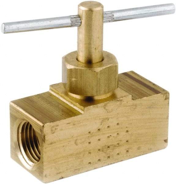 ANDERSON METALS - 1/8" Pipe, Inline Metal Seat Needle Valve - Brass Seal, Female x Female Ends, Lead Free Brass Valve, 150 Max psi - Benchmark Tooling