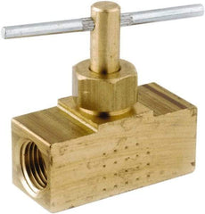 ANDERSON METALS - 1/4" Pipe, Inline Metal Seat Needle Valve - Brass Seal, Female x Female Ends, Lead Free Brass Valve, 150 Max psi - Benchmark Tooling