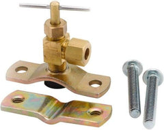 ANDERSON METALS - 1/4" Pipe, Angled Metal Seat Needle Valve - Brass Seal, Compression x Saddle Valve Ends, Lead Free Brass Valve, 150 Max psi - Benchmark Tooling