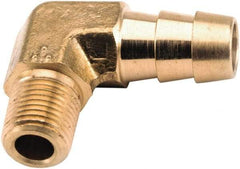 ANDERSON METALS - 3/8 NPT Thread Hose Barb x Male NPT 90° Elbow - 3/8" ID Hose, Lead Free Brass - Benchmark Tooling