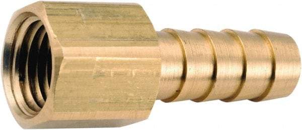 ANDERSON METALS - 3/8 NPT Thread Hose Barb x Female NPT Connector - 3/8" ID Hose, Lead Free Brass - Benchmark Tooling