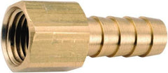 ANDERSON METALS - 3/8 NPT Thread Hose Barb x Female NPT Connector - 1/2" ID Hose, Lead Free Brass - Benchmark Tooling