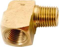 ANDERSON METALS - 1/4-18 Male Thread x 1/4-18 Female Thread, Lead Free Brass Industrial Pipe 90° Long Street Elbow - MNPT x FNPT, 1,000 psi - Benchmark Tooling