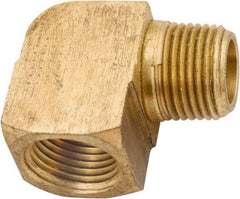 ANDERSON METALS - 1/2-14 Male Thread x 1/2-14 Female Thread, Lead Free Brass Industrial Pipe 90° Street Elbow - MNPT x FNPT, 1,000 psi - Benchmark Tooling