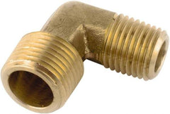 ANDERSON METALS - 1/4-18 x 1/8-27 Male Thread, Lead Free Brass Industrial Pipe 90° Male Elbow - MNPT, 1,000 psi - Benchmark Tooling