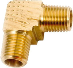 ANDERSON METALS - 1/4-18 Male Thread, Lead Free Brass Industrial Pipe 90° Male Elbow - MNPT, 1,000 psi - Benchmark Tooling