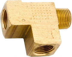 ANDERSON METALS - 1/4-18 Male Thread x 1/4-18 Female Thread, Lead Free Brass Industrial Pipe Street Tee - MNPT x FNPT, 1,000 psi - Benchmark Tooling