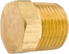 ANDERSON METALS - 1/2-14 Male Thread, Lead Free Brass Industrial Pipe Hex Head Plug - MNPT, 1,000 psi - Benchmark Tooling