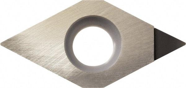 Kyocera - DCMT32.50.2 Grade KPD001 Polycrystalline Diamond (PCD) Turning Insert - Uncoated, 55° Diamond, 3/8" Inscr Circle, 5/32" Thick, 0.004" Corner Radius - Benchmark Tooling