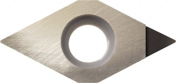 Kyocera - DCMT32.51 Grade KPD001 Polycrystalline Diamond (PCD) Turning Insert - Uncoated, 55° Diamond, 3/8" Inscr Circle, 5/32" Thick, 1/64" Corner Radius - Benchmark Tooling