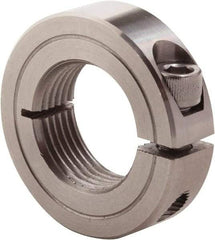 Climax Metal Products - 1-3/8-12 Thread, Stainless Steel, One Piece Threaded Shaft Collar - 2-1/4" Outside Diam, 9/16" Wide - Benchmark Tooling