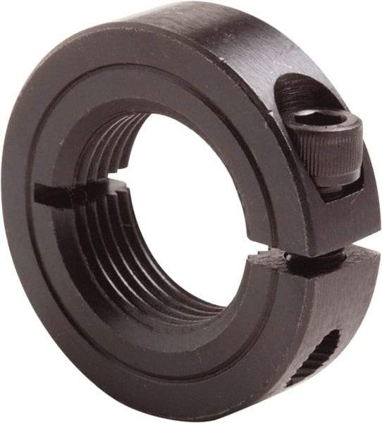 Climax Metal Products - 1-3/8 - 6 Thread, Steel, One Piece Threaded Shaft Collar - 2-1/4" Outside Diam, 9/16" Wide - Benchmark Tooling