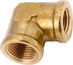 ANDERSON METALS - Class NSF, 3/8 x 1/4" Internal Pipe, Lead Free Brass Reducing Elbow - NPT - Benchmark Tooling