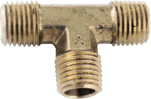 ANDERSON METALS - Class NSF, 1/8" Internal Pipe, Lead Free Brass Union Tee - NPT - Benchmark Tooling