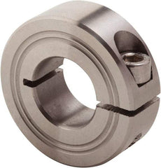 Climax Metal Products - 8mm Bore, Stainless Steel, One Piece Clamp Collar - 1" Outside Diam - Benchmark Tooling