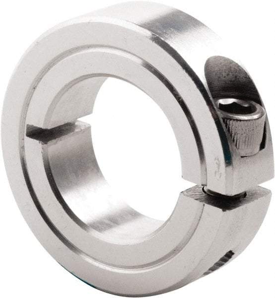 Climax Metal Products - 15/16" Bore, Steel, One Piece Clamp Collar - 1-3/4" Outside Diam, 1/2" Wide - Benchmark Tooling