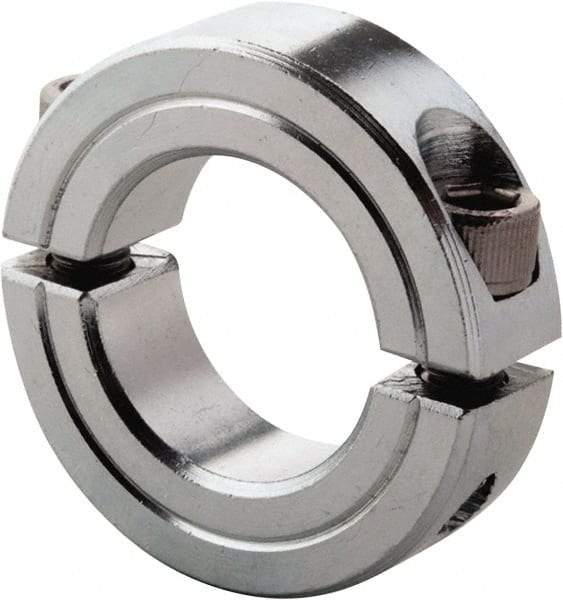 Climax Metal Products - 2-1/4" Bore, Steel, Two Piece Clamp Collar - 3-1/4" Outside Diam, 3/4" Wide - Benchmark Tooling