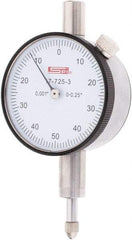 SPI - 1/4" Range, 0-50-0 Dial Reading, 0.001" Graduation Dial Drop Indicator - 1.61" Dial, 0.1" Range per Revolution - Benchmark Tooling