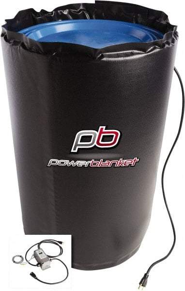 Powerblanket - 12" Wide, 30 Gallon Wrap-Around Drum Heater - 120 Volt, 6 Amps, 0°F to 145°F Thermostat Rating - Benchmark Tooling