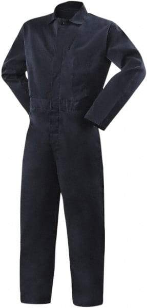 Steiner - Size 4XL, Navy Blue, Snap, Flame Resistant/Retardant Coverall - Cotton, 5 Pockets - Benchmark Tooling
