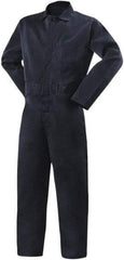 Steiner - Size 4XL, Navy Blue, Snap, Flame Resistant/Retardant Coverall - Cotton, 5 Pockets - Benchmark Tooling