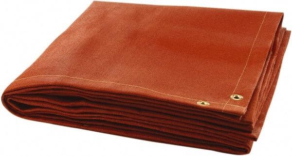 Steiner - 6' High x 6' Wide x 0.035" Thick Silicone Coated Fiberglass Welding Blanket - Red, Grommet - Benchmark Tooling