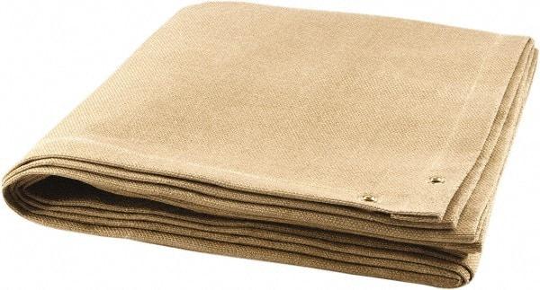 Steiner - 6' High x 6' Wide x 0.08" Thick Coated Fiberglass Welding Blanket - Tan, Grommet - Benchmark Tooling