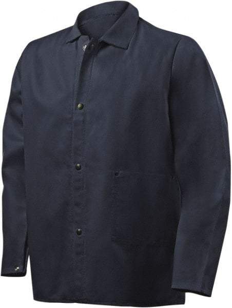 Steiner - Size 5XL Flame Resistant/Retardant Jacket - Navy, Cotton, Snaps Closure - Benchmark Tooling