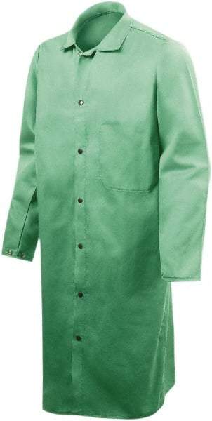 Steiner - Size L Flame Resistant/Retardant Coat - Green, Cotton, Snaps Closure - Benchmark Tooling