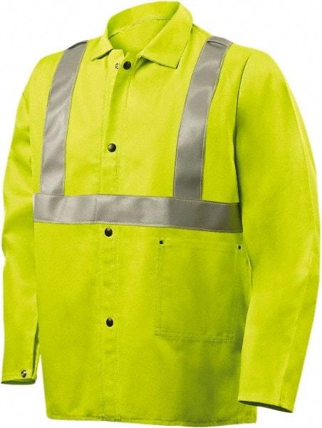 Steiner - Size 3XL Flame Resistant/Retardant Jacket - Lime, Cotton, Snaps Closure - Benchmark Tooling