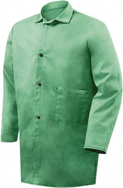 Steiner - Size 4XL Flame Resistant/Retardant Jacket - Green, Cotton, Snaps Closure - Benchmark Tooling