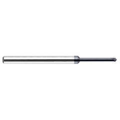 Chamfer Cutters - 0.0780″ (5/64″) Neck Diameter × 0.4060″ (13/32″) Reach × 45° per side Carbide Pointed Chamfer Cutter, 2 Flutes, AlTiN Coated - Exact Industrial Supply