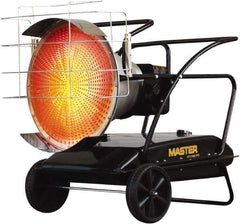 Master - 125,000 BTU, Kerosene/Diesel/Fuel Oil Fired Radiant Heater - 14 Gal Fuel Capacity, 28.4" Long x 28.7" Wide x 40.8" High - Benchmark Tooling