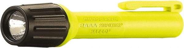 Streamlight - White LED Bulb, 60 Lumens, Industrial/Tactical Flashlight - Yellow Plastic Body, 2 AAA Alkaline Batteries Included - Benchmark Tooling