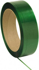 Made in USA - 10,500' Long x 1/2" Wide, Waxed Polyester Strapping - 500 Lb Capacity, 0.018" Thick - Benchmark Tooling