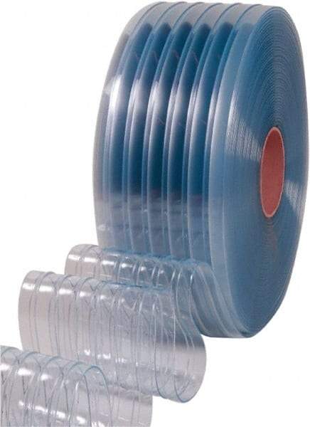 Clearway Door - Clear Ribbed QuickStrip Roll Dock Curtain Strips - 8" Wide x 150' Long x 0.072" Thick - Benchmark Tooling
