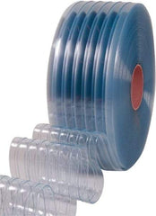 Clearway Door - Clear Ribbed QuickStrip Roll Dock Curtain Strips - 8" Wide x 150' Long x 0.072" Thick - Benchmark Tooling