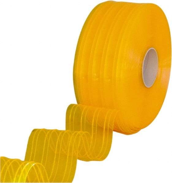 Clearway Door - Clear/Yellow Ribbed QuickStrip Roll Dock Curtain Strips - 8" Wide x 150' Long x 0.072" Thick - Benchmark Tooling