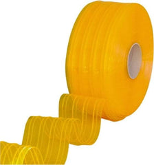 Clearway Door - Clear/Yellow Ribbed QuickStrip Roll Dock Curtain Strips - 8" Wide x 150' Long x 0.072" Thick - Benchmark Tooling