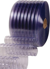 Clearway Door - Clear Ribbed QuickStrip Roll Dock Curtain Strips - 16" Wide x 100' Long x 0.144" Thick - Benchmark Tooling