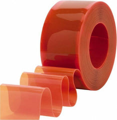Clearway Door - Safety Orange Bulk Strip Roll Dock Curtain Strips - 8" Wide x 300' Long x 0.08" Thick - Benchmark Tooling