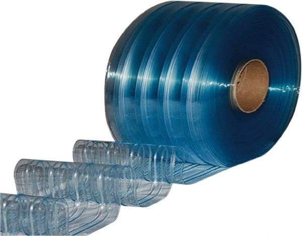 Clearway Door - Clear Ribbed Bulk Strip Roll Dock Curtain Strips - 16" Wide x 100' Long x 0.144" Thick - Benchmark Tooling