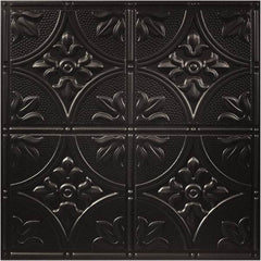 Genesis - 23-3/4" Long x 23-3/4" Wide x 0.11" Thick, Vinyl Ceiling Tile - ASTM E-84 Specification, Black - Benchmark Tooling